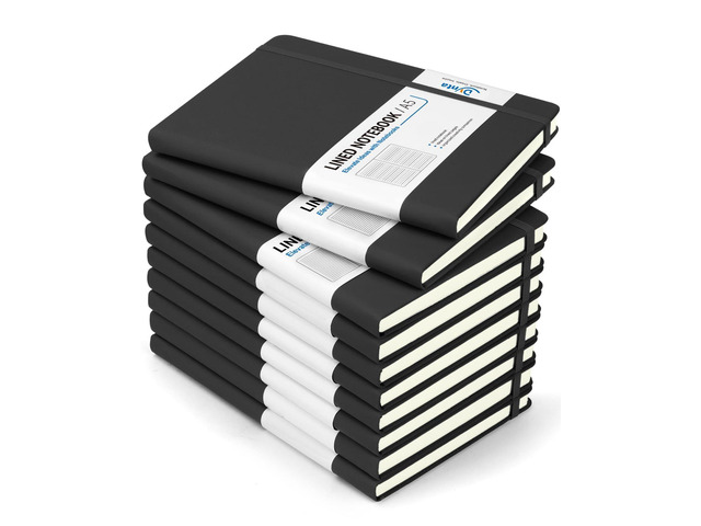 Hardcover Journal Notebooks, 10 Packs A5 Lined Journals Bulk for Writing 200 Pages/100Sheets, 8.4 x 5.8 inch, Classic Ruled Notebook for...