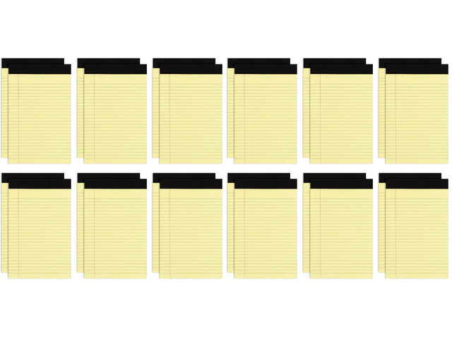 24 Pack Yellow Note Pads 5x8, Small Legalpads-30 Sheets Per Notepad