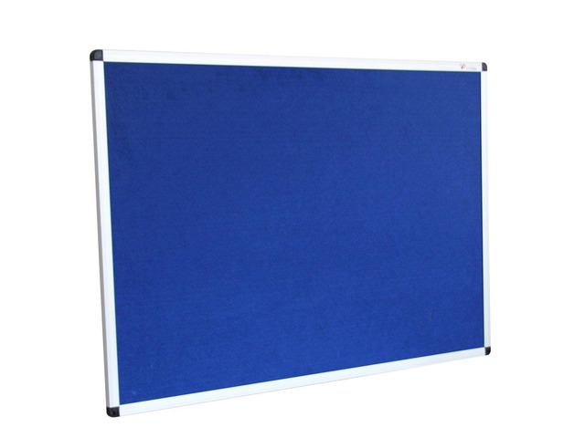 Notice Board Felt Blue, 48 X 36 Inches, Silver Aluminium Frame