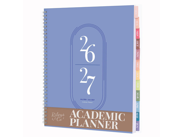Academic Planner 2026-2027, Daily, Weekly & Monthly Planner, July 2026 - June 2027, Student Notes Pages, Twin-Wire Binding, Weekly Agenda for...