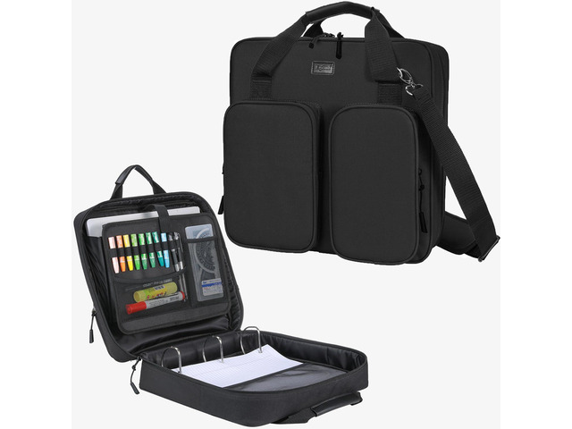Zipper Binder 3 Inch 3 Ring with Shoulder Strap Multi-Pocket,Tough Binder Bag with Laptop organizer for School Travel,Fit 13' MacBook & Tablet,700...