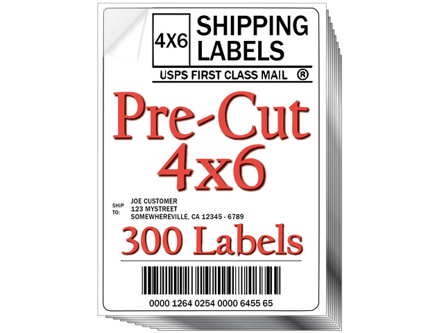 Pre-Cut 4x6 Shipping Labels Work on Most Inkjet and Laser Printers Just Load & Print USPS UPS FedEx for Home Printers 300 Pack