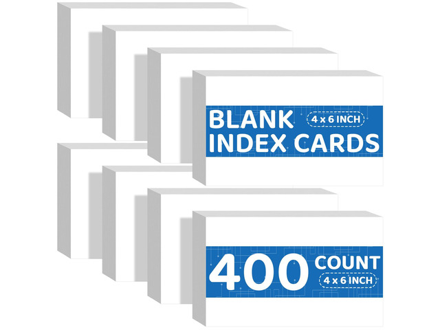 Index Cards 4x6 Blank, 400 PCS Note Cards 4x6 Bulk Blank Index Cards White Heavy Flashcards 4 x 6 Note Cards Unlined for Studying/Notes Taking,...