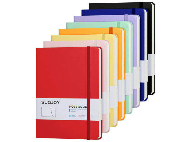 Lined Journal Notebooks 8 Pack, 160 Pages, 5.5x 8.2-Inch Journals for Women Men, Hardcover Notebook with 100 gsm Thick Paper, A5 Size College Ruled...