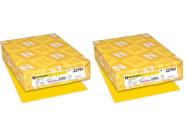 Astrobrights Colored Cardstock, 8.5 x 11, 65 lb/176 GSM, Sunburst Yellow, 250 Sheets (22791) (Pack of 2)