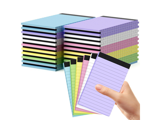 48 Pack Colored Mini Notepad Small Note Pad 3 x 5 Server Notepads Memo Pad Server Note Pads Writing Pads Desk Notepads for Office Supplies,30...