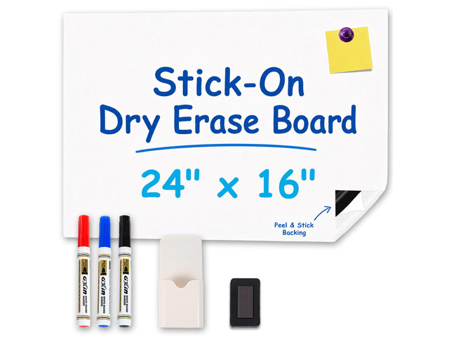 Magnetic Whiteboard Contact Paper 24' x 16' Adhesive Dry Erase White Board Sticker for Wall, Peel and Stick Wallpaper Easy to Write and Clean for...