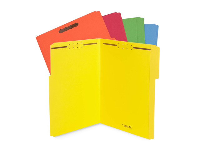 50 Fastener File Folders, Legal, Heavy Duty, Assorted Heavy-duty 14pt, Reinforced 1/3 Top Tab, Legal Size, Embedded Fasteners, for Legal, Medical,...