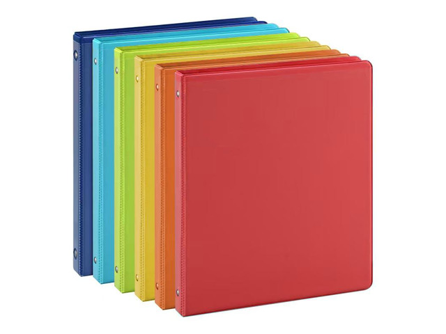 0.5-inch 3-Ring Binder with 2 Interior Pockets, 0.5'' Basic Binders Holds US Letter Size 8.5'' x 11''for Office/Home/Back to School, 6 Pack...