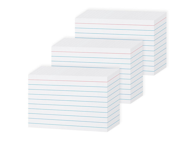 240GSM/90LB Heavy Weight White Index Cards 3x5 Lined 300 Pack Single Sided Lined Note Cards 3 x 5 Ruled Flashcards for Studying, Note Taking and To...