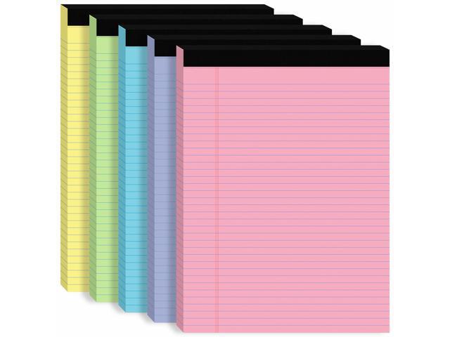 5pcs Legal Pads 8.5 x 11, Perforated Color Notepad 8.5x11, 50Sheets/Pad Writing Pads 8.5x11, College Ruled Thick Paper, Lined Note Pads with Sturdy...
