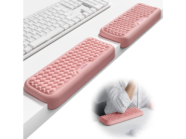 2Pcs Elbow Rest Pad for Desk, L-Shaped Armrest Ergonomic Support Desk Edge Cushion, Memory Foam Elbow Wrist Support Keyboard Mouse Pad for Palm...