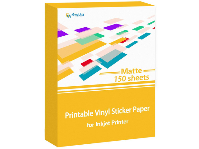 Premium Printable Vinyl for Inkjet Printer 150 Matte Sticker Papers 8.5x11 Waterproof White Labels Decal Paper for Cricut