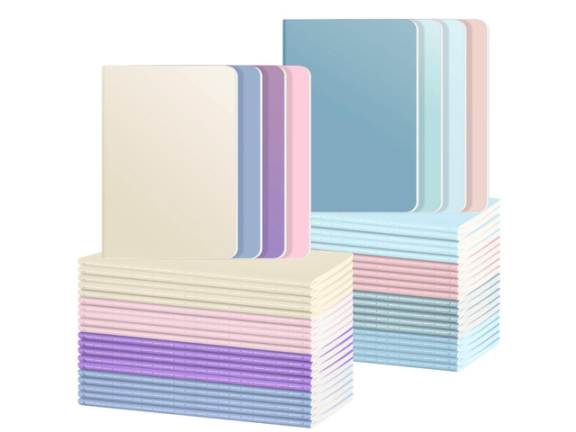 48 Pack Lined journals bulk,A5 College Ruled Composition Notebooks Cute Colored Cover Notebook,72 Pages/36 Sheets,8.3x5.5 Inch,Writing Journal for...