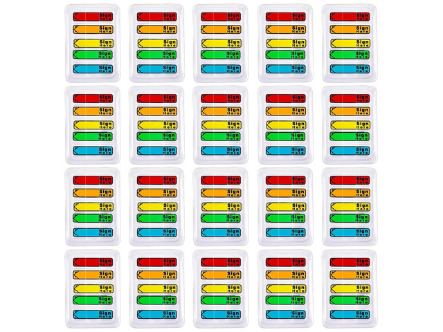 2000 Pcs Sign Here Sticky Tabs, Multicolor Signature Page Markers 2000pcs PET plastic sign here flags. Removable, tear-resistant. Ideal for notary,...