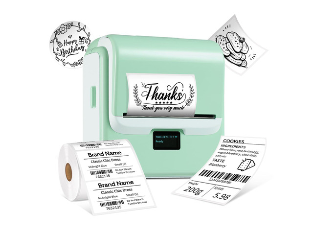 Label Maker Machine with Tape, 3 Inch Bluetooth Label Printer T003 Compatible with Phone & PC, Sticker Printer for Small Business, Home, School,...