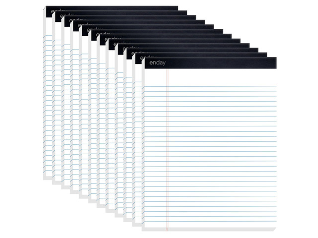 Legal Pads 8.5 x 11 Inch, (12 Pack) 50 Sheets per Notepad, White Note Pads, Legal Ruled Writing Pad with Perforated Pages, White Paper Legal Pad...