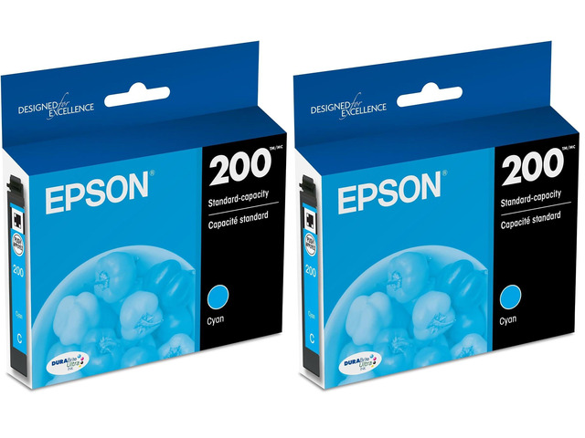 T200 DURABrite Ultra -Ink Standard Capacity Cyan -Cartridge (T200220-S) for Select Expression and Workforce Printers (Pack of 2)
