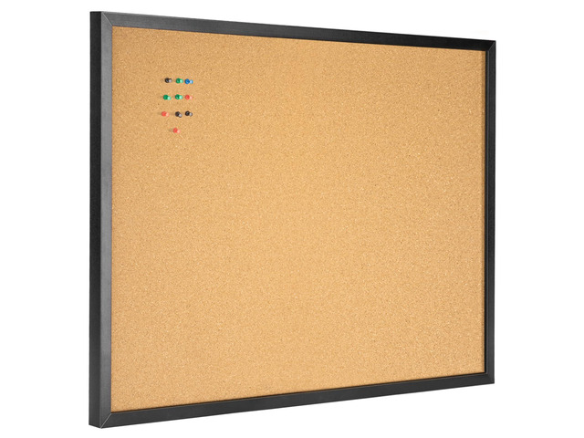 Cork Board, 24' x 36', Black Framed Bulletin Board, Decorative Hanging Pin Board, Oak Frame Corkboard, Ideal for Home, Office and School