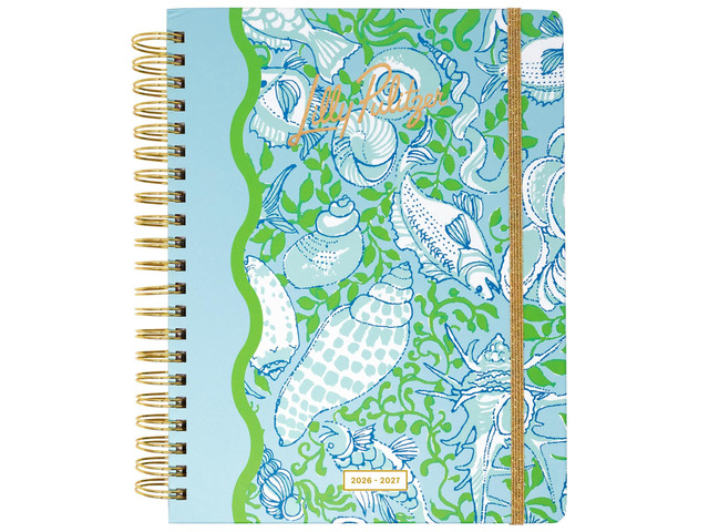 17-Month Jumbo 2026-2027 Planner, Throw Me a Line 8.5' x 11.25' Hardcover Agenda with Gold Spiral & Elastic Loop, Weekly & Monthly Layouts,...