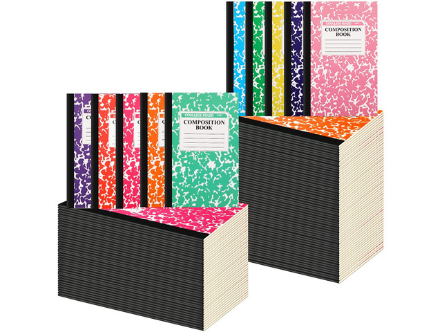 100 Pack A5 Composition Notebooks Bulk College Ruled Composition Notebooks Marble Covers Notebook for Student Classroom Office Supplies 30 Sheet/60...