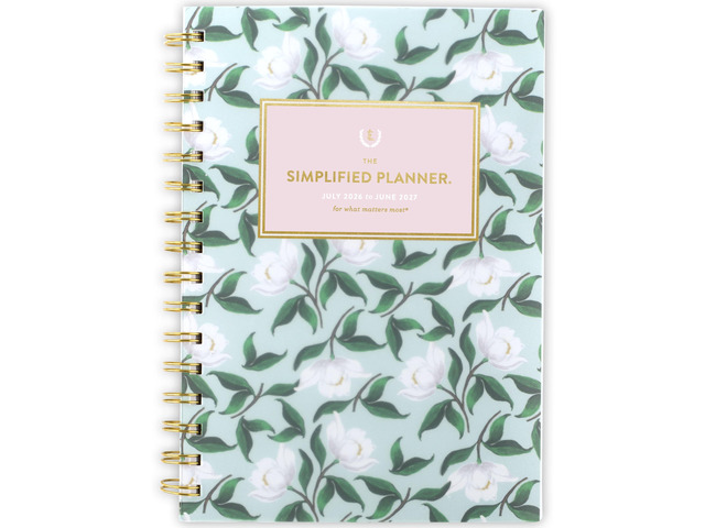 Planner 2026-2027 Weekly & Monthly Academic 12-Month July-June, 5-1/2' x 8-1/2', Simplified by Emily Ley, Savanna Blooms (EL50-200A)