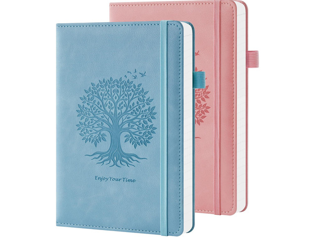 Lined Journal Notebook for Women Men, 2 Pack, 160 Pages per Pack, A5 (5.7'' x 8.4') Hardcover Journaling Notebook College Ruled for Writing Work,...