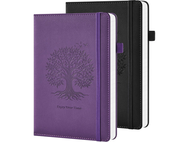 2 Pack Journal Notebook for Women Men, 160 Pages per Pack, A5 (5.7'' x 8.4') Hardcover Journaling Notebook College Ruled for Writing Work, 100GSM...