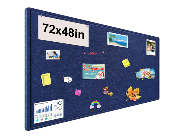 Large Bulletin Board, 72x48 Inches Cork Board Alternative, Large Felt Board Decorative Pin Board for Wall, Foldable Photo Board Self-Adhesive...