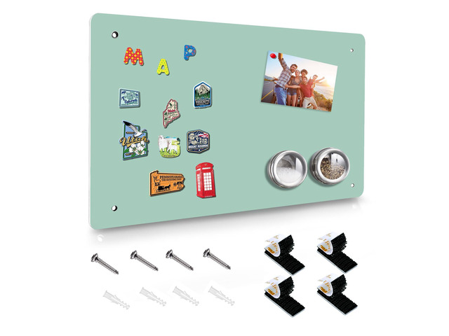 Green Magnetic Board,17.5' x 11.4' Magnet Bulletin Board to Display Magnetic Notes, Poetry, Photos, Suitable for Wall, Refrigerator, Cabinet etc,...