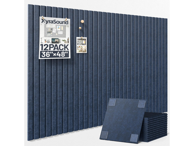 Large Cork Board for Walls 12 Pack Bulletin Board with 60 Adhesive Tabs 36' x 48' Alternative CorkBoard for Pictures Photos, Felt Push Pin Boards...