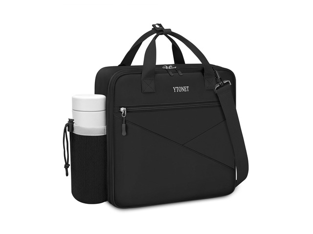 Zipper Binder Bag, 2 Inch 3 Ring Binder with Zipper Fit 14 Inch Laptop, 500 Sheets Capacity Zippered Binders with Shoulder Strap & Removable O-Ring...