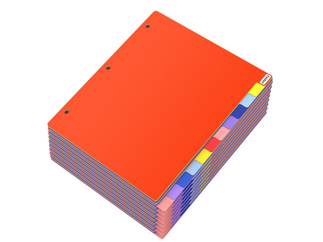 12 Tab Dividers for 3 Ring Binder, 96 Pcs Binder Dividers with Tabs, 8 Set Multicolor, Page Folder Dividers, Plastic Tabbed File Dividers with...