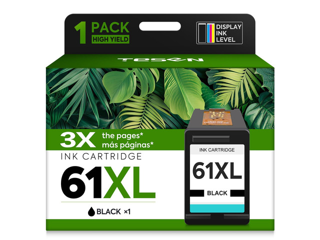 61XL ink 61 Black Replacement for HP 61 Black Ink Cartridge HP61 HP61XL Compatible for HP Envy 5530 4500 4502 5535 Deskjet 2540 2541 3050 3510 1510...