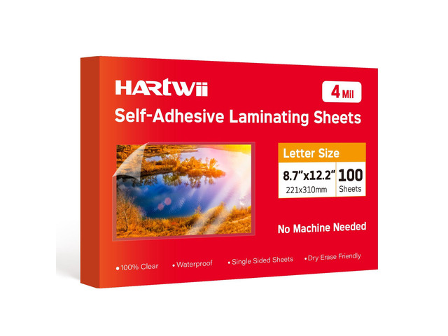 4mil Thicker Self Adhesive Laminating Sheets 8.5 x 11Inck,100 Pack Self Sealing Laminate Sheets Lettter Size,No Machine No Heat Clear Laminating...