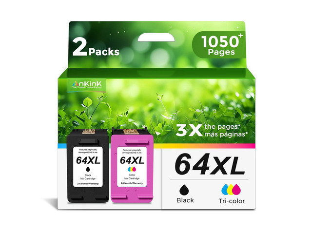 64XL Ink Cartridges Replacement for HP 64 Ink 64XL Ink Cartridge Combo Pack Compatible with Envy Photo 7855 7858 7155 7100 6255 6252 7800 Inspire...