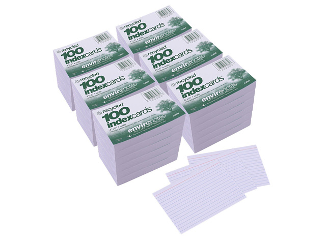 Recycled Index Cards, 4' x 6', 36 Packs of 100 Note Cards, Lined & Blank Flashcards, Great for Studying, Tests, Speeches