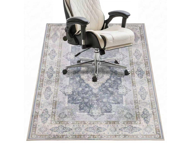 Office Chair Mat - for Hardwood Floors, Large Non-Slip Easy-Clean Floor Protection Blanket (Blue, 48 x 36in)