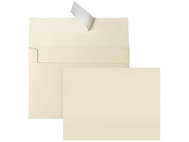Cream Blank Flat Note Cards and Envelopes 5x7 (NOT FOLDED), 100 Pack 5x7 Flat Cream Cardstock and A7 Envelopes Self Seal for Wedding, Invitations,...