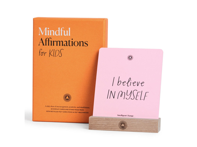 30 Positive Mindful Affirmation Cards for Kids with Display Stand - Perfect Gifts for Children & Teachers - Daily Inspiration for Self-Esteem &...