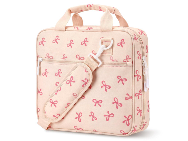 Zipper Binder Folder Keeper with Strap 2', 3 Ring, Pink, Bow Coquette Multi-pocket Zipper Bag, Fabric, 13' Laptop 5-tab Expanding File Folder,...