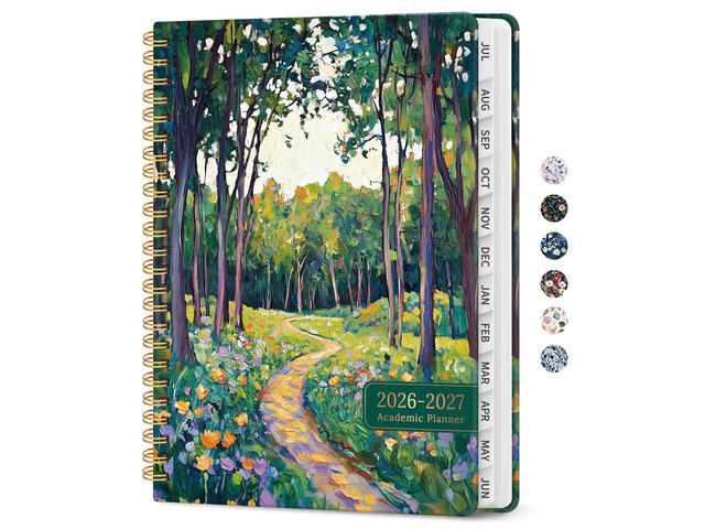 Planner 2026-2027, Monthly & Weekly Jul 2026-Jun 2027 Calendar Planner 6.3' x 8.5', Hardcover Academic Organizer with Tabs, Pretty Calendar Book...