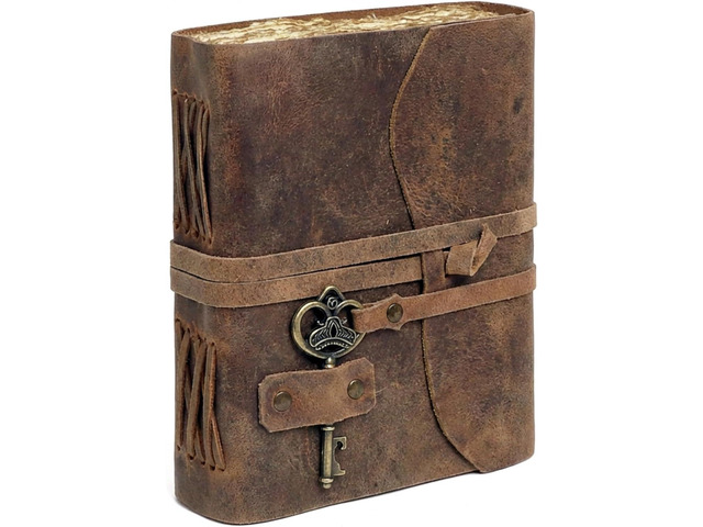 Vintage Leather Journal - Antique Handmade Leather Bound journal with deckle edge paper for Men And Women Diary - Leather Sketchbook - Drawing...