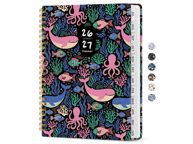 Planner 2026-2027, Monthly & Weekly Jul 2026-Jun 2027 Calendar Planner 6.3' x 8.5', Hardcover Academic Organizer with Tabs, Pretty Calendar Book...
