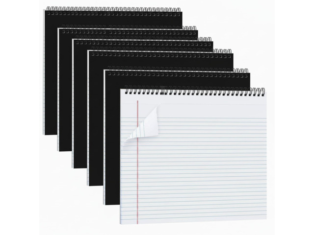6 Landscape Legal Pad 11 x 9.5 College Ruled Top Spiral Horizontal Notebook 6 White Pads, 40 Sheets Each, Hole Punched Pages, White Paper for...