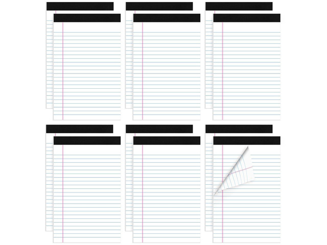12 Pack 360 Sheets 5x8 Legal Pads, College Ruled 8 Colors White FSC-certified Paper, Perforated Tear-Off Pages, School Office Home Supplies Smooth...