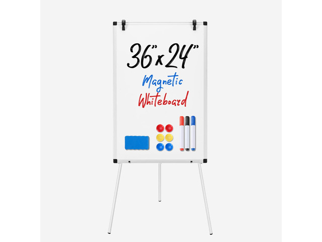 36' x 24' Magnetic White Board with Stand, Standing Dry Erase Board, Whiteboard with 1 Dry Eraser & 2 Multicolor Markers & 4 Magnetic Pins,...