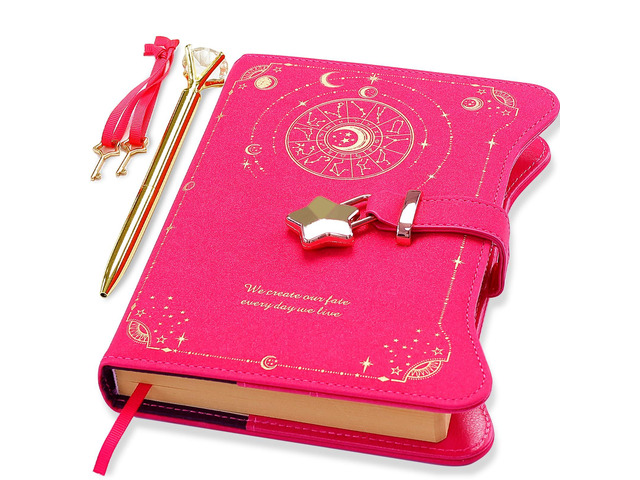 Diary with Lock and Keys for Girls Gift Ideas, 360 Pages Journal Elegant Gift Box for Teen Girls, B6 Kraft Pages Refillable Notebook with Pen and...