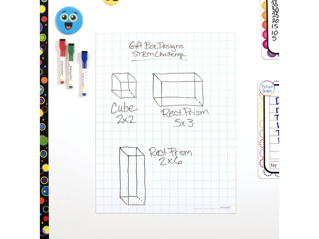 Jumbo Magnetic Dry-Erase Graph 1'' Sheet, 17' x 22' Ages 6+, 1st Grade+, For Whiteboard or Fridge, Classroom Essentials & Must Have, Home, School,...