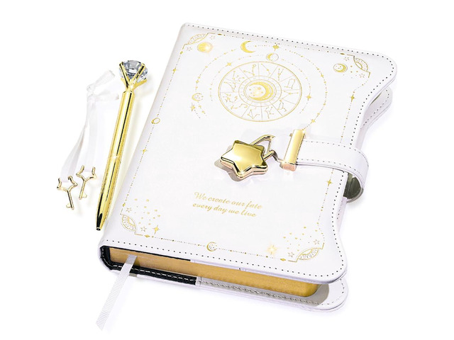 Diary with Lock and Keys for Girls Gift Ideas, 360 Pages Journal Elegant Gift Box for Teen Girls, B6 Kraft Pages Refillable Notebook with Pen and...
